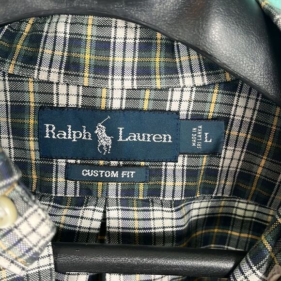 Ralph Lauren custom fit button down classic plaid print for the holidays sz L - Picture 5 of 7